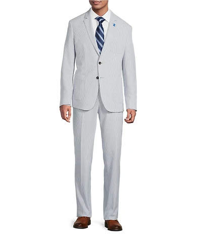 Psycho Bunny Slim Fit Striped Flat Front 2-Piece Suit