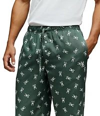 Psycho Bunny Solid Long Sleeve Flannel Pajama Shirt & Matching Pajama Pant Set