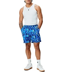 Psycho Bunny Tanner Allover Bunny Printed 5.75#double; Inseam Swim Trunks