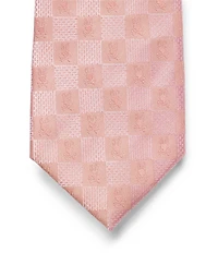 Psycho Bunny Textured Checkerboard Bunny 3 1/4#double; Traditional Woven Jacquard Silk Tie