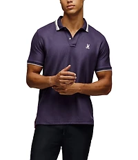 Psycho Bunny Textured Collar Pique Polo Shirt