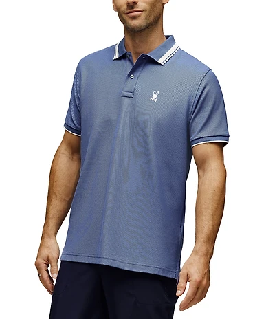 Psycho Bunny Textured Collar Pique Polo Shirt
