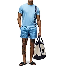 Psycho Bunny Toby Allover Bunny 5.75#double; Inseam Swim Trunks
