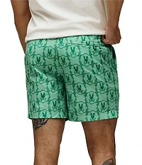 Psycho Bunny Toby Allover Bunny 5.75#double; Inseam Swim Trunks