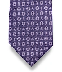 Psycho Bunny Two-Way Bunny Print 3 1/4#double; Traditional Silk Tie
