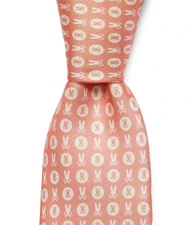 Psycho Bunny Two-Way Bunny Print 3 1/4#double; Traditional Silk Tie