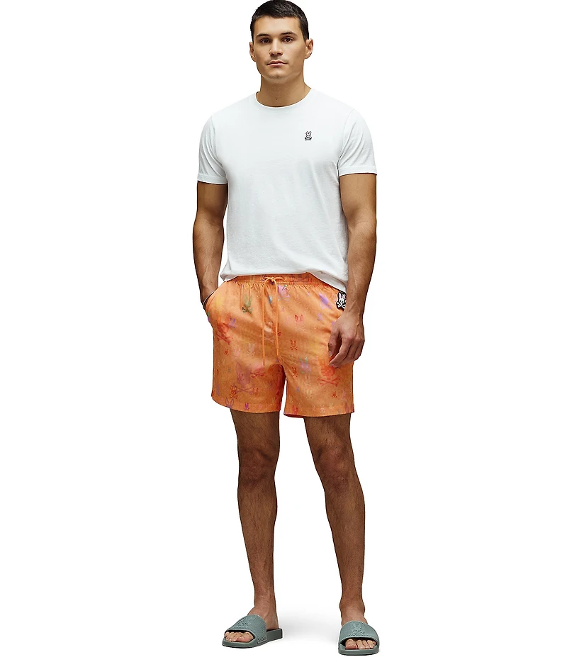 Psycho Bunny Van Allover Bunny Print Swim Trunks