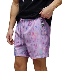 Psycho Bunny Van Allover Bunny Print Swim Trunks