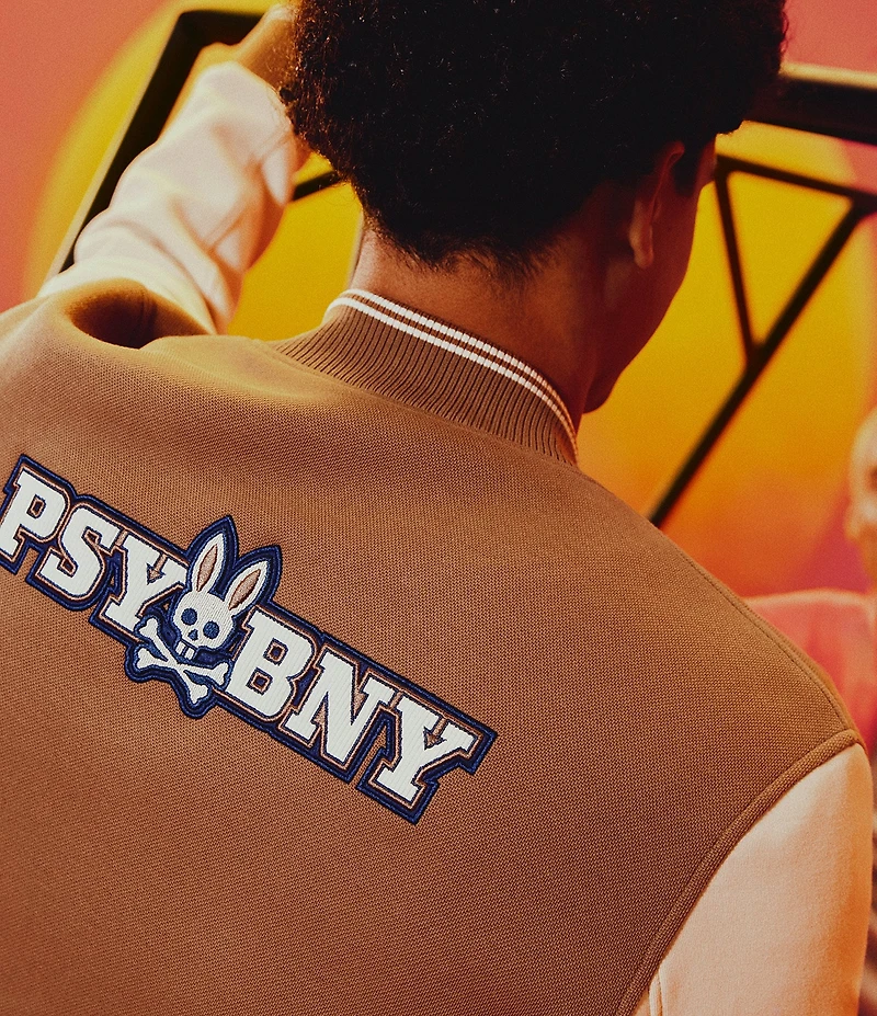 Psycho Bunny Wade Knit Bomber Jacket