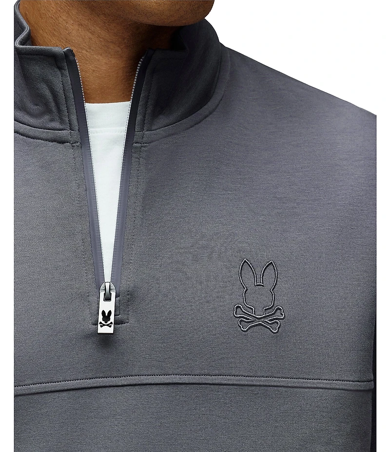 Psycho Bunny Zeke 1/4 Mock Zip Long Sleeve Knit Pullover