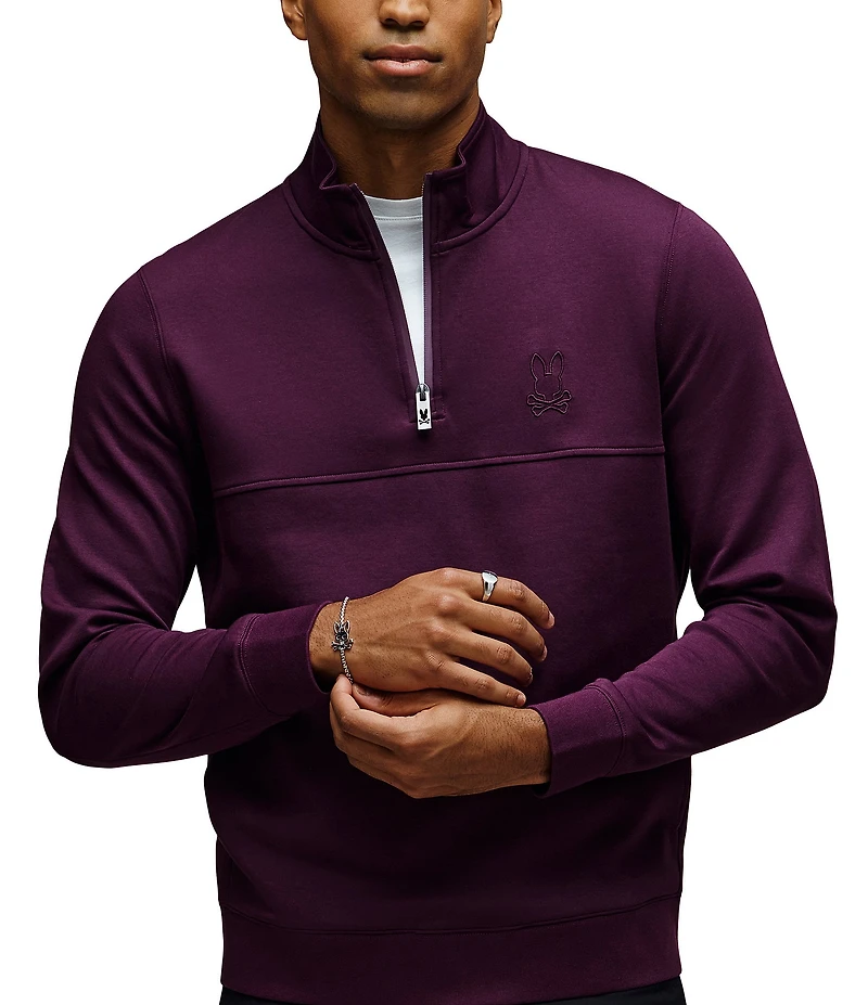 Psycho Bunny Zeke 1/4 Mock Zip Long Sleeve Knit Pullover