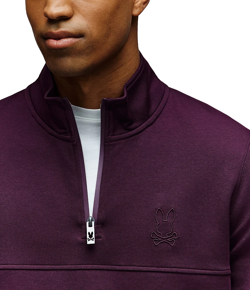 Psycho Bunny Zeke 1/4 Mock Zip Long Sleeve Knit Pullover