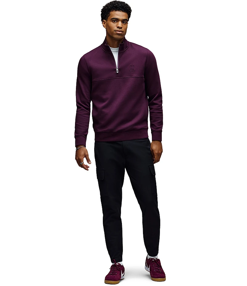 Psycho Bunny Zeke 1/4 Mock Zip Long Sleeve Knit Pullover