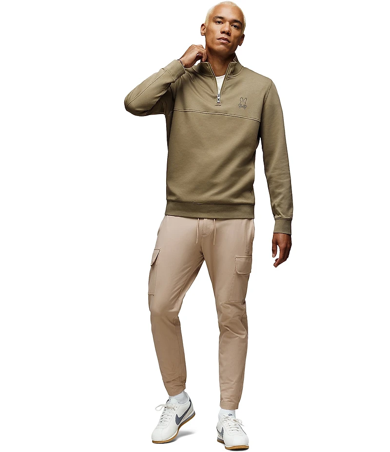 Psycho Bunny Zeke 1/4 Mock Zip Long Sleeve Knit Pullover