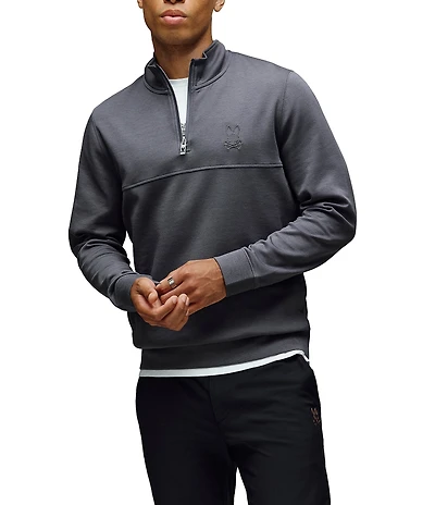 Psycho Bunny Zeke 1/4 Mock Zip Long Sleeve Knit Pullover