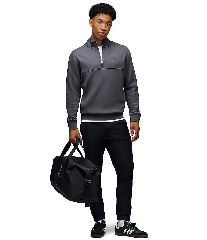 Psycho Bunny Zeke 1/4 Mock Zip Long Sleeve Knit Pullover