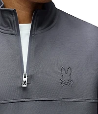 Psycho Bunny Zeke 1/4 Mock Zip Long Sleeve Knit Pullover