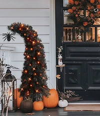 Puleo International Inc. 4-ft. Pre-Lit Black Tinsel Artificial Whimsical Halloween Tree