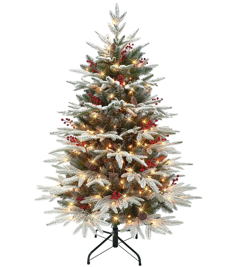 Puleo International Inc. 4.5 ft. Flocked Halifax Fir Christmas Tree