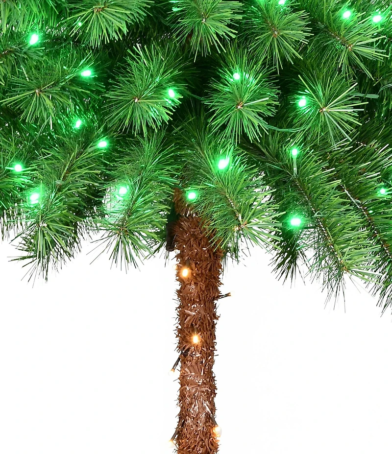 Puleo International Inc. 6-ft. Pre-Lit Palm Artificial Christmas Tree with Green and Clear Lights