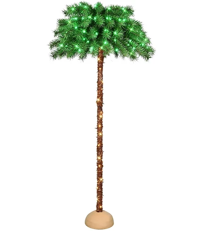 Puleo International Inc. 6-ft. Pre-Lit Palm Artificial Christmas Tree with Green and Clear Lights