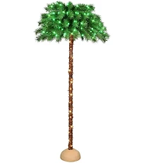 Puleo International Inc. 6-ft. Pre-Lit Palm Artificial Christmas Tree with Green and Clear Lights