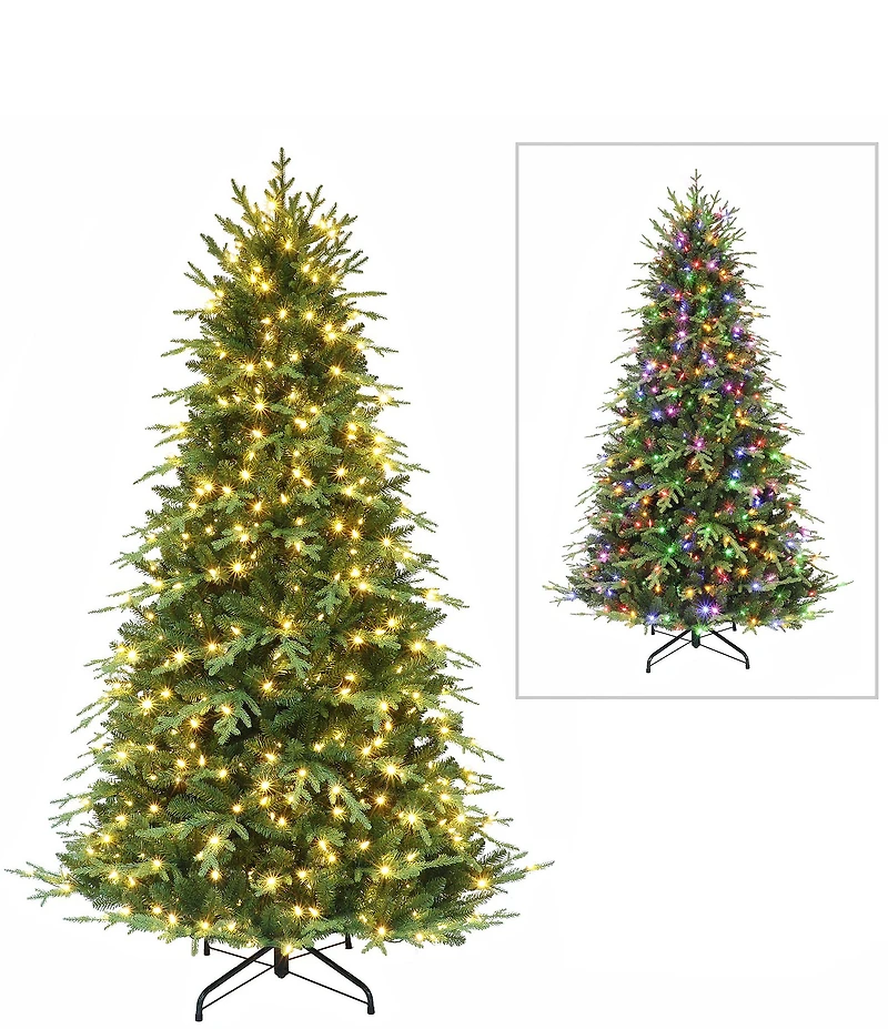Puleo International Inc. 7.5 ft Dual Color LED Pre-lit Galveston Fir Artificial Christmas Tree
