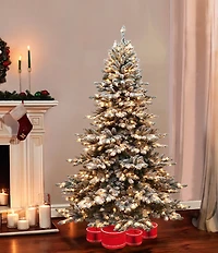 Puleo International Inc. 7.5-ft. Pre-Lit Flocked Princess Spruce Christmas Tree