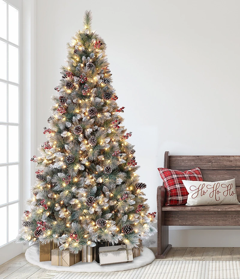 Puleo International Inc. 7.5-ft. Pre-Lit Glitter Pine Frosted Christmas Tree