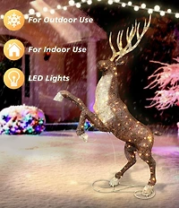 Puleo International Inc. 72-in. Pre-Lit Outdoor Elk with 160 Warm White Twinkling LED Lights