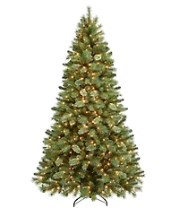 Puleo International Inc. Pre-Lit Tacoma Pine Hard Needle Cashmere Christmas Tree, 7.5 ft.