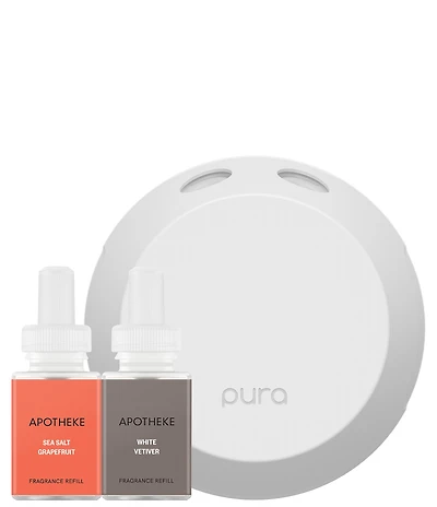 Pura 4 Smart Home Fragrance Diffuser x APOTHEKE Sea Salt Grapefruit/White Vetiver Set