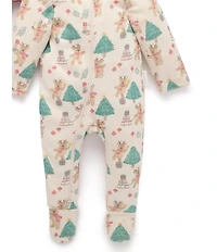 Purebaby 2 Pack Organic Cotton Christmas Print Grow Suit