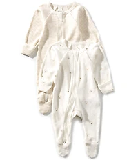Purebaby Baby 2pk Zip Footie Growsuit