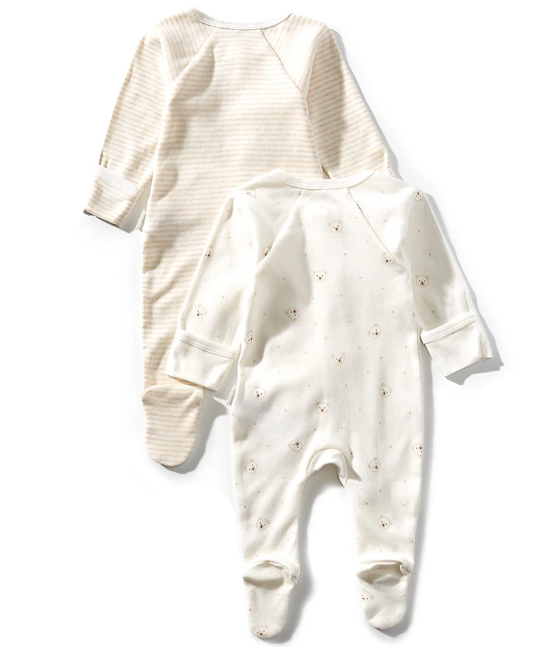 Purebaby Baby 2pk Zip Footie Growsuit