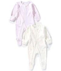 Purebaby Baby 2pk Zip Footie Growsuit