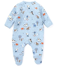 Purebaby Baby Boys Long-Sleeve Farmyard-Inspired-Print Quilted Footed Coverall