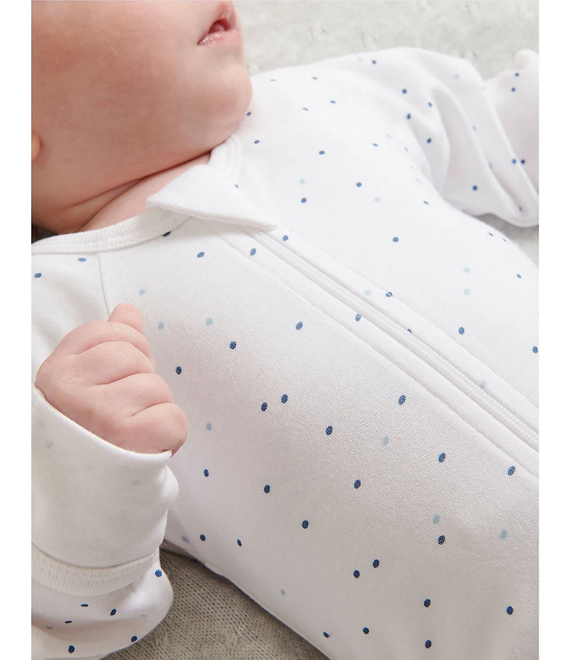 Purebaby Baby Boys Organic Cotton Zip Printed Footie Coverall 2-Pack