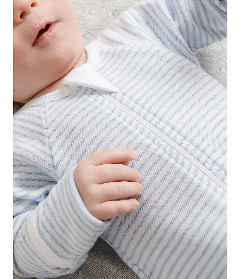 Purebaby Baby Boys Organic Cotton Zip Printed Footie Coverall 2-Pack