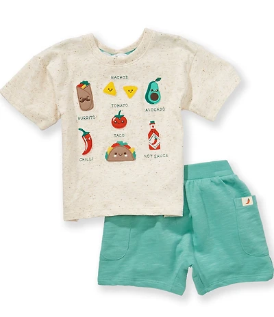 Purebaby Baby Boys Organic Cotton Short Sleeve Bocadillo T-Shirt & Solid Shorts Set