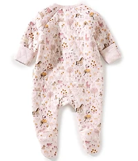 Purebaby Baby Girls Long-Sleeve Farmyard-Inspired-Print Quilted Footed Coverall