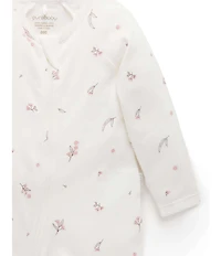 Purebaby® Baby Girls Organic Cotton Zip Printed Footie Coverall 2-Pack