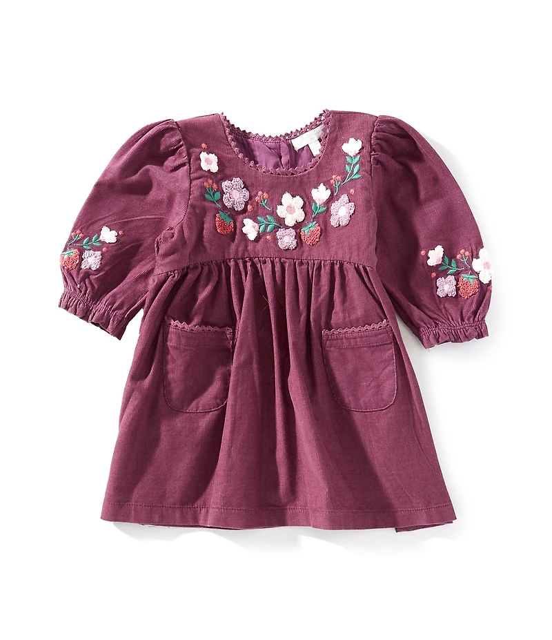 Purebaby Baby Girls Organic Cotton Blooms Long Sleeve Dress