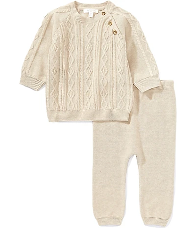 Purebaby Baby Long-Sleeve Cable-Knit Wool-Blend Sweater & Coordinating Leggings Set