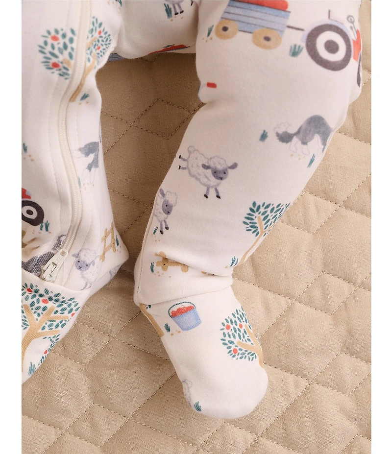 Purebaby Baby Long-Sleeve Printed Organic Cotton Footed Coverall