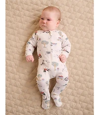 Purebaby Baby Long-Sleeve Printed Organic Cotton Footed Coverall
