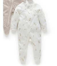 Purebaby Baby Organic Cotton Printed Footie Coverall 2-Pack