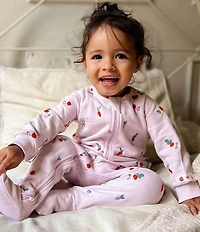 Purebaby Baby Organic Cotton Embroidered Fleece Footie Coverall
