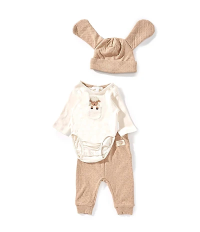 Purebaby Baby Organic Cotton Long Sleeve Bodysuit & Solid Jogger Pants Set
