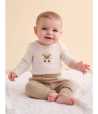 Purebaby Baby Organic Cotton Long Sleeve Bodysuit & Solid Jogger Pants Set
